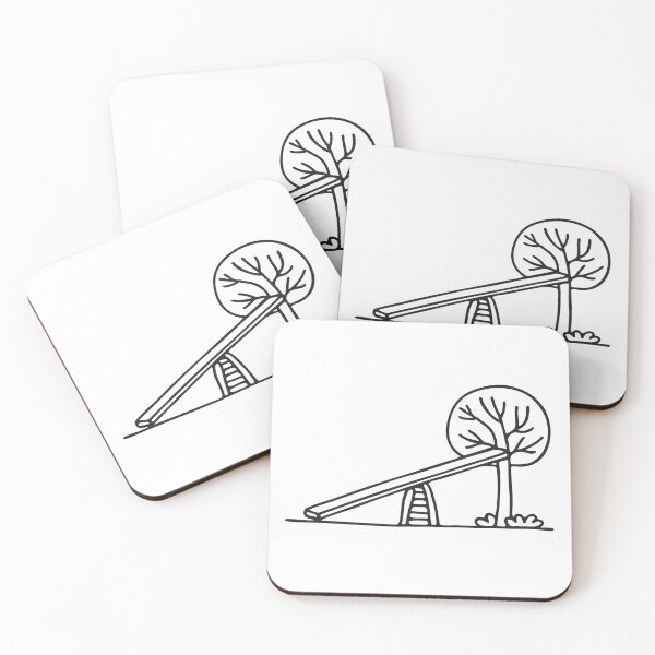 Item preview, A park seesaw slanted near a tree designed and sold by rasagamastore.