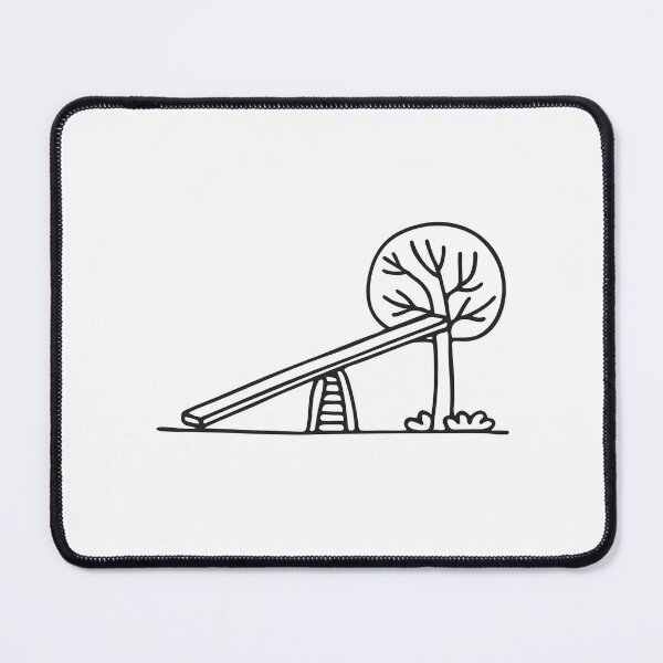 Item preview, A park seesaw slanted near a tree designed and sold by rasagamastore.