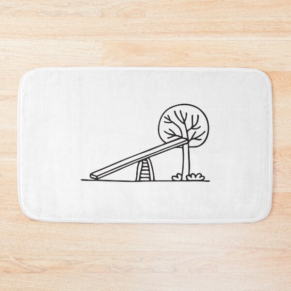 Item preview, A park seesaw slanted near a tree designed and sold by rasagamastore.