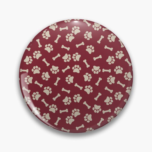 Item preview, Red And Beige Dog Paw And Bone Pattern designed and sold by pattern-archive.