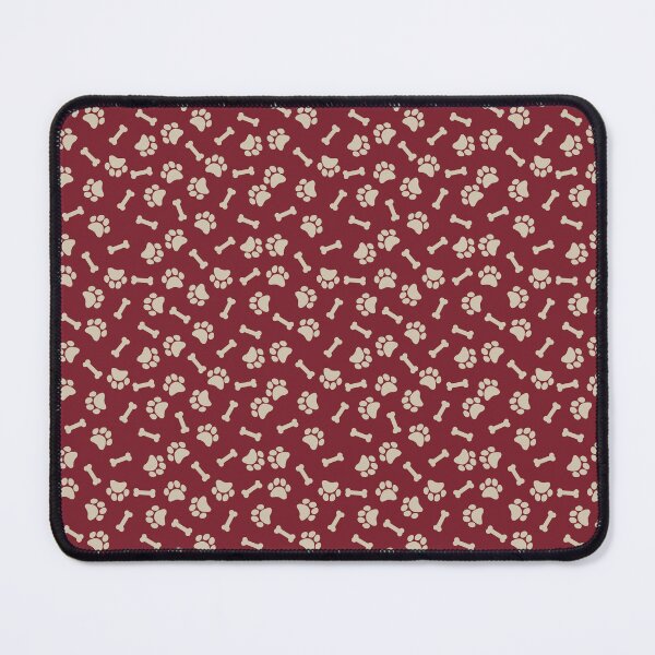 Item preview, Red And Beige Dog Paw And Bone Pattern designed and sold by pattern-archive.