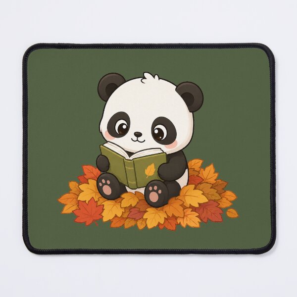 Item preview, Cute Panda Reading Book Kawaii Autumn Cozy Illustration designed and sold by Seculinator.