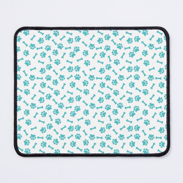 Item preview, White And Aqua Dog Paw And Bone Pattern designed and sold by pattern-archive.