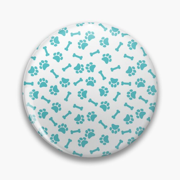 Item preview, White And Aqua Dog Paw And Bone Pattern designed and sold by pattern-archive.