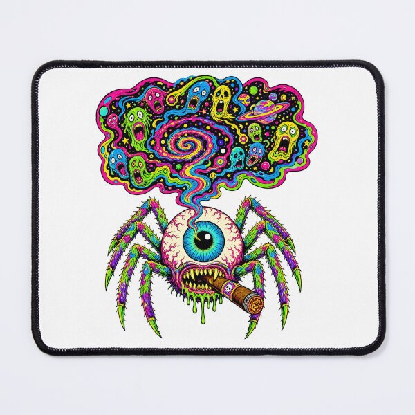 Item preview, Psychedelic Cosmic Eye Spider – Trippy Horror Monster Neon Glitch Art designed and sold by puzzell.