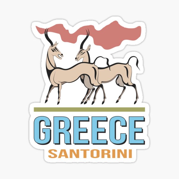 Item preview, Fresco antelopes in Santorini Island - Greece designed and sold by portokalis.