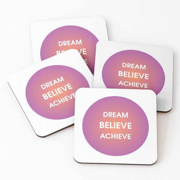 Item preview, Dream Believe Achieve Motivational Typography Gradient designed and sold by JoPiCreative.