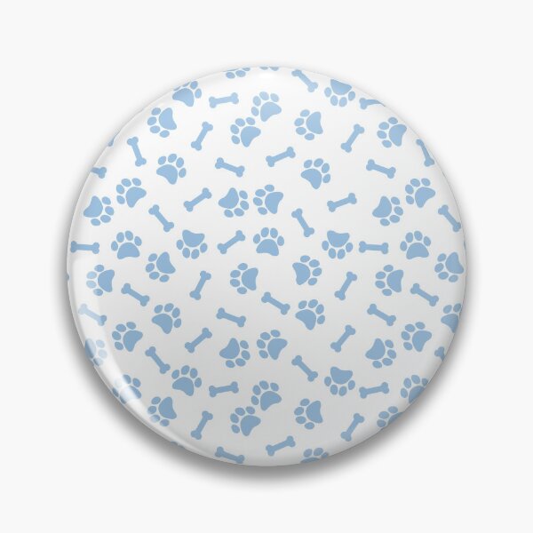 Item preview, White And Baby Blue Dog Paw And Bone Pattern designed and sold by pattern-archive.