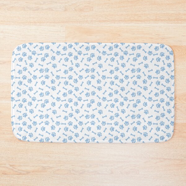 Item preview, White And Baby Blue Dog Paw And Bone Pattern designed and sold by pattern-archive.