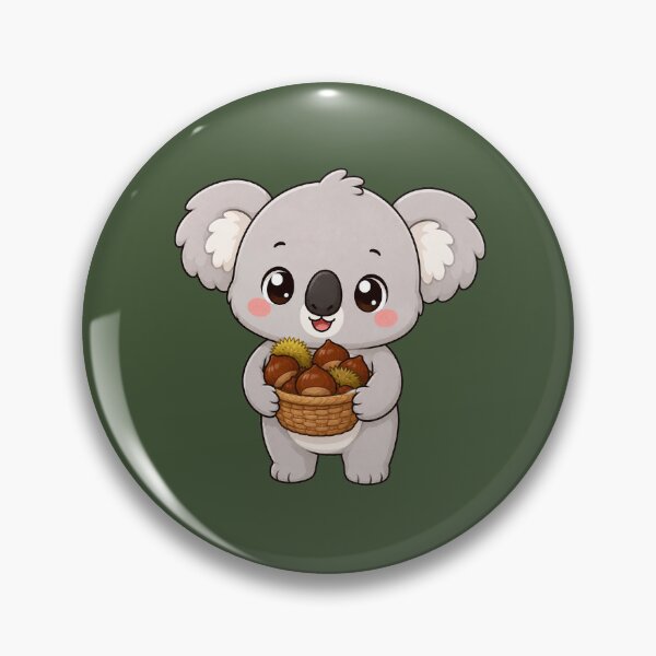 Item preview, Cute Koala Holding Chestnut Basket Kawaii Autumn Illustration designed and sold by Seculinator.