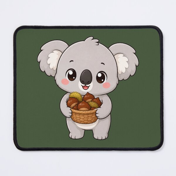 Item preview, Cute Koala Holding Chestnut Basket Kawaii Autumn Illustration designed and sold by Seculinator.