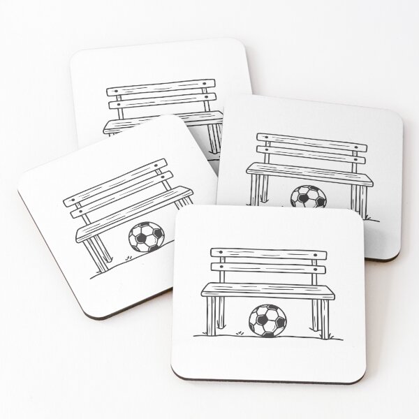 Item preview, A soccer ball lying beneath a wooden bench designed and sold by rasagamastore.