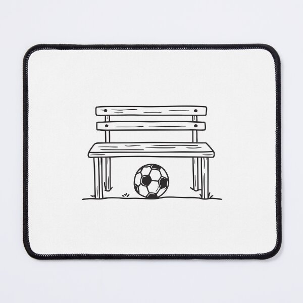 Item preview, A soccer ball lying beneath a wooden bench designed and sold by rasagamastore.