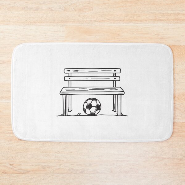 Item preview, A soccer ball lying beneath a wooden bench designed and sold by rasagamastore.