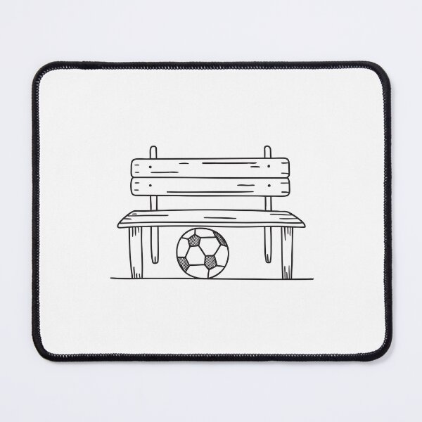 Item preview, A soccer ball tucked under a wooden bench designed and sold by rasagamastore.