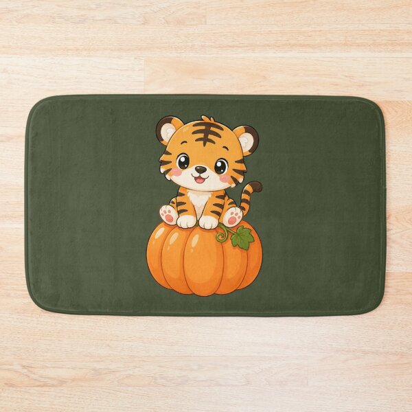 Item preview, Cute Tiger Sitting On Pumpkin Kawaii Autumn Illustration designed and sold by Seculinator.