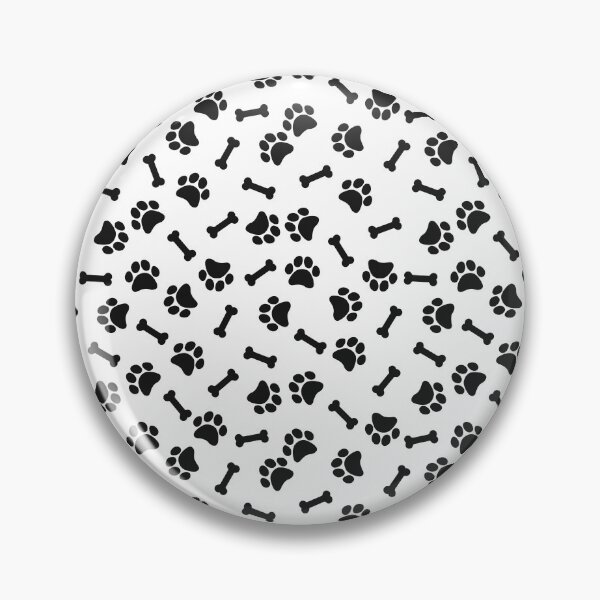Item preview, White And Black Dog Paw And Bone Pattern designed and sold by pattern-archive.