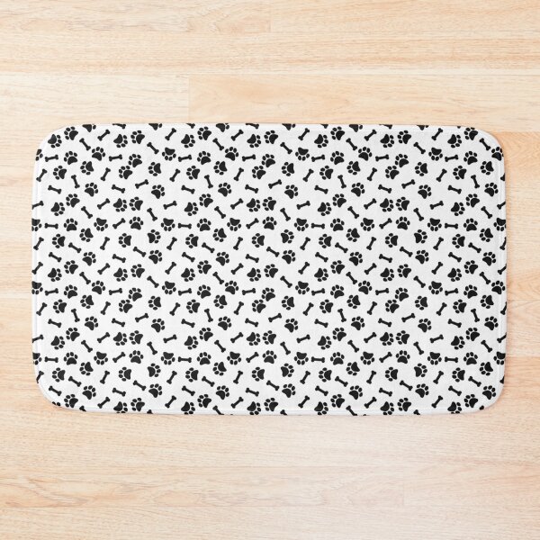 Item preview, White And Black Dog Paw And Bone Pattern designed and sold by pattern-archive.