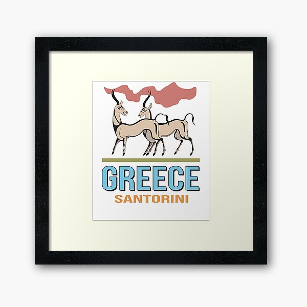 Item preview, Fresco antelopes in Santorini Island - Greece designed and sold by portokalis.