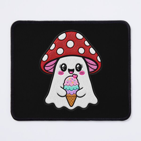 Item preview, Cute Ghost Ice Cream Kawaii Embroidery Patch Design Mushroom Boo designed and sold by ColorSplash123.