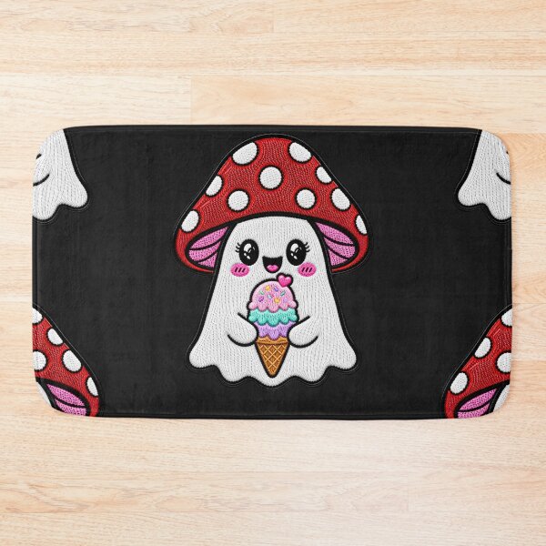 Item preview, Cute Ghost Ice Cream Kawaii Embroidery Patch Design Mushroom Boo designed and sold by ColorSplash123.