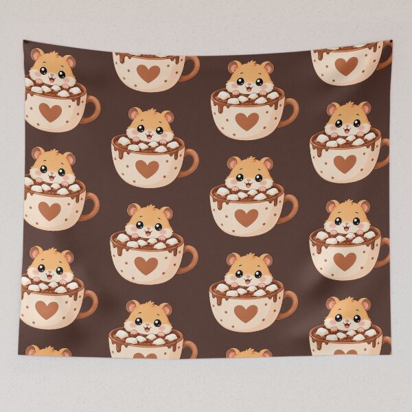 Item preview, Cute Hamster Relaxing In Hot Cocoa Kawaii Illustration designed and sold by Seculinator.