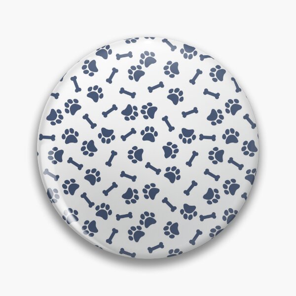 Item preview, White And Blue Dog Paw And Bone Pattern designed and sold by pattern-archive.