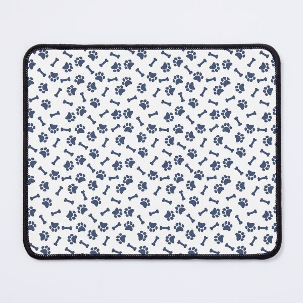 Item preview, White And Blue Dog Paw And Bone Pattern designed and sold by pattern-archive.