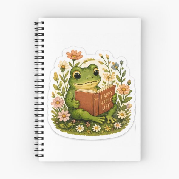 Item preview, Happy Life Reading Frog Sticker designed and sold by AtlasPixel.
