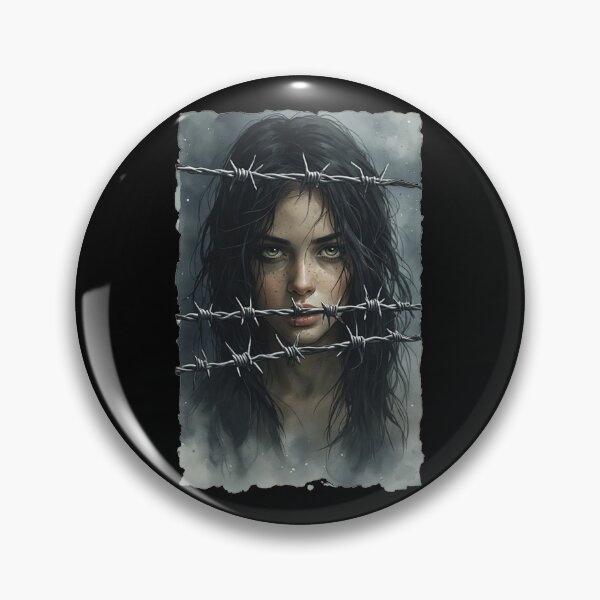 Item preview, Behind the Wire – Dark Surreal Portrait Art designed and sold by halibutgoatramb.