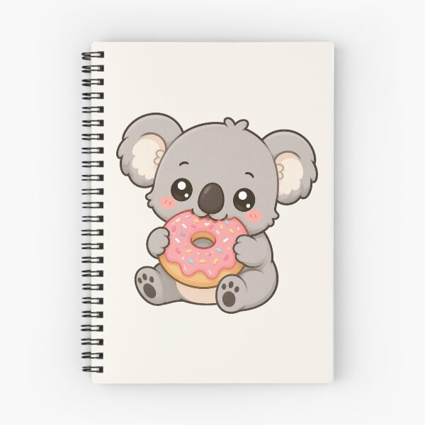 Item preview, Cute Koala Holding Pink Donut Kawaii Dessert Illustration designed and sold by Seculinator.