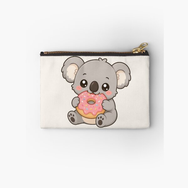 Item preview, Cute Koala Holding Pink Donut Kawaii Dessert Illustration designed and sold by Seculinator.