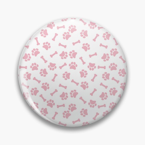 Item preview, White And Blush Dog Paw And Bone Pattern designed and sold by pattern-archive.
