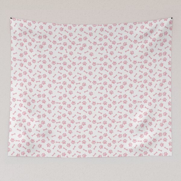 Item preview, White And Blush Dog Paw And Bone Pattern designed and sold by pattern-archive.