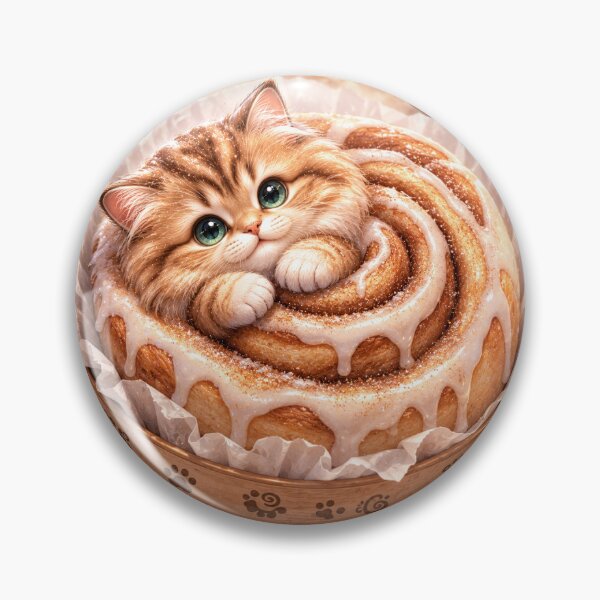 Item preview, Cinnamon Roll Cat Cozy Bakery Gift designed and sold by Moody Vibes Studio.