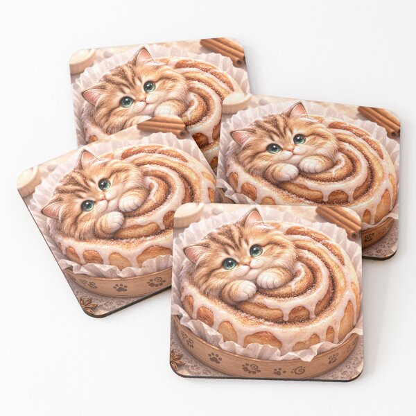 Item preview, Cinnamon Roll Cat Cozy Bakery Gift designed and sold by Moody Vibes Studio.