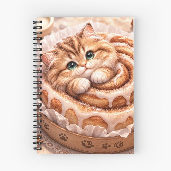 Item preview, Cinnamon Roll Cat Cozy Bakery Gift designed and sold by Moody Vibes Studio.