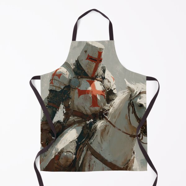 Item preview, Crusader Knight Templar on White Horse Medieval Castle Illustration designed and sold by GrinGalore.