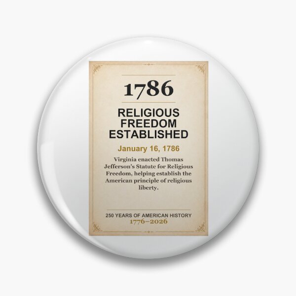 Item preview, America 250 | Religious Freedom Established | 1786 designed and sold by ariksworld.