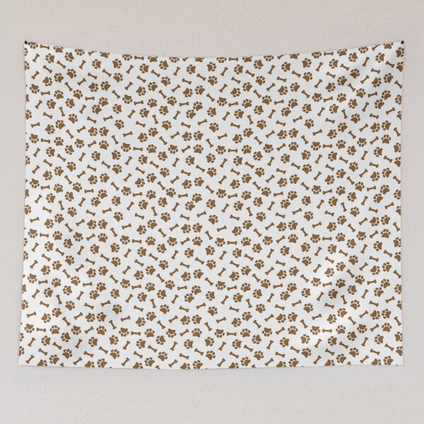 Item preview, White And Bronze Dog Paw And Bone Pattern designed and sold by pattern-archive.