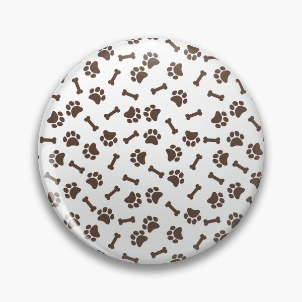 Item preview, White And Brown Dog Paw And Bone Pattern designed and sold by pattern-archive.