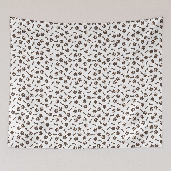 Item preview, White And Brown Dog Paw And Bone Pattern designed and sold by pattern-archive.