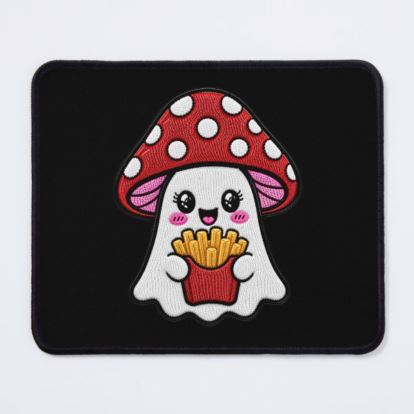 Item preview, Cute Ghost Fries Kawaii Embroidery Patch Design Mushroom Boo designed and sold by ColorSplash123.