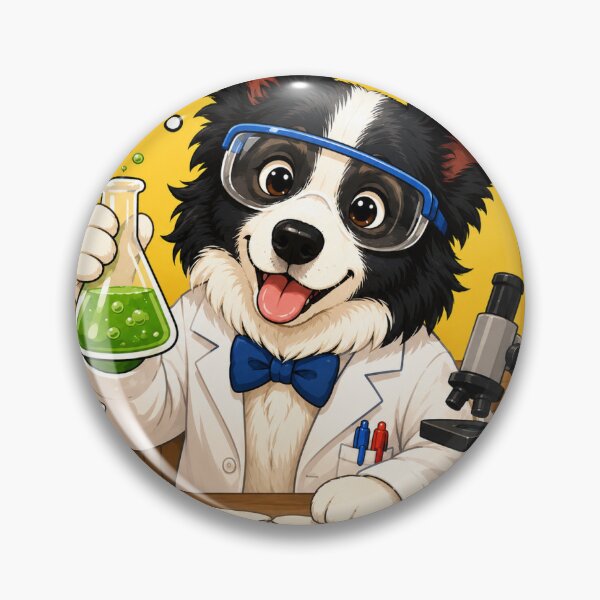 Item preview, Border Collie Scientist – Smart Science Dog designed and sold by Little Paw Atelier.