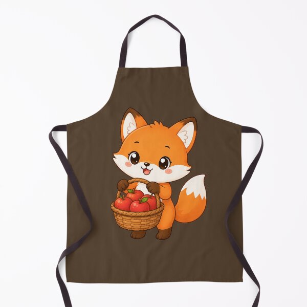 Item preview, Cute Fox Holding Apple Basket Kawaii Autumn Illustration designed and sold by Seculinator.
