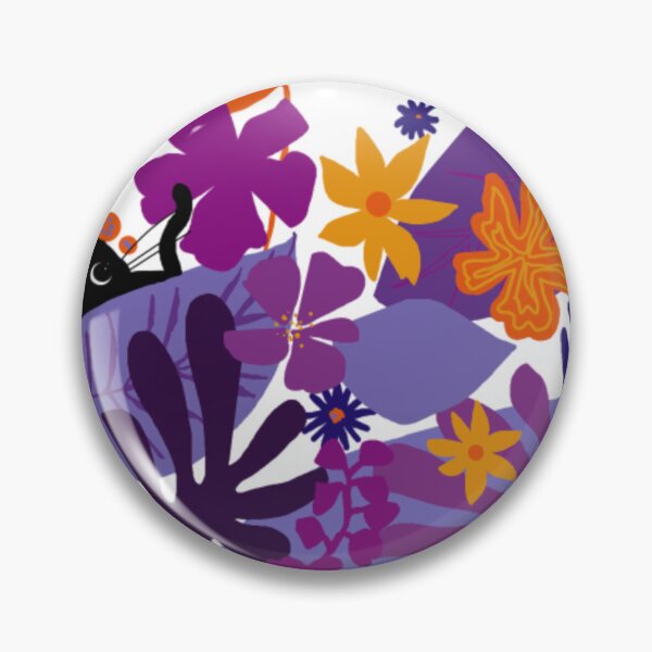 Item preview, Black Cat Peeking In Purple Jungle Garden designed and sold by destanyavery.