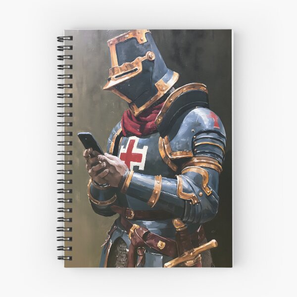 Item preview, Medieval Crusader Knight Full Armor with Smartphone Art designed and sold by GrinGalore.