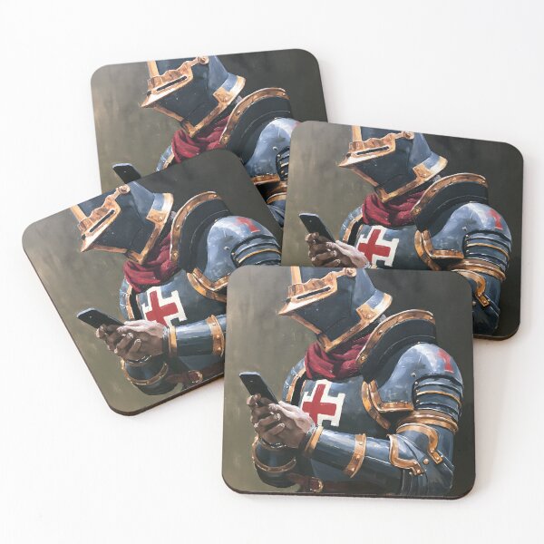 Item preview, Medieval Crusader Knight Full Armor with Smartphone Art designed and sold by GrinGalore.