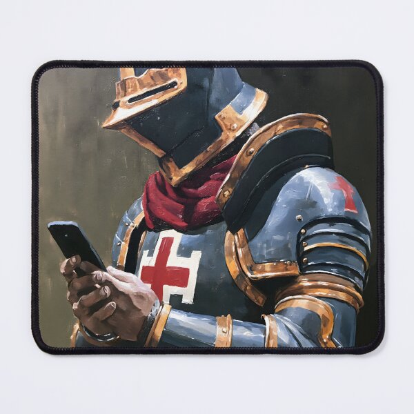 Item preview, Medieval Crusader Knight Full Armor with Smartphone Art designed and sold by GrinGalore.