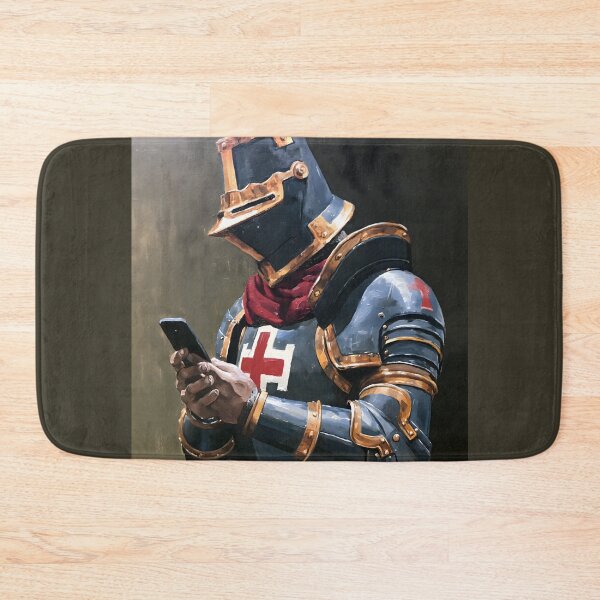 Item preview, Medieval Crusader Knight Full Armor with Smartphone Art designed and sold by GrinGalore.